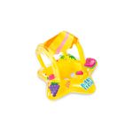 Flotador inflable para bebé estrella de mar con sombrilla Intex, vista desde arriba del inflable amarillo con frutas