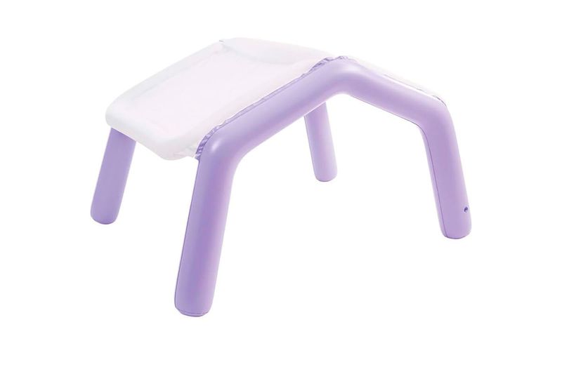 Piscina inflable con toldo desmontable 157x157x122 cm Intex, detalle del toldo inflable en color violeta y blanco