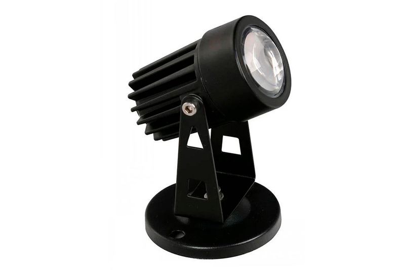 Luminaria LED estaca negro 5 W 85-265 V 3000 K General Lighting, vista diagonal del foco con soporte ajustable