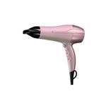 Secadora de cabello Coconut Smooth Remington, vista lateral en color rosado con boquilla concentradora negra