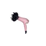 Secadora de cabello Coconut Smooth Remington, color rosado con accesorio difusor negro colocado en la boquilla