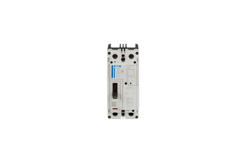 Main breaker tipo PDG2 (FD) 2x100A 600V CH Eaton, vista frontal del dispositivo en color gris con interruptor negro