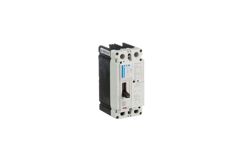 Main breaker tipo PDG2 (FD) 2x100A 600V CH Eaton, vista frontal del interruptor en color blanco y negro