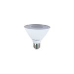 Bombillo PAR30 10 W E27 800 lm 6500 K Tecnolite, vista frontal del foco LED con difusor blanco y base metálica