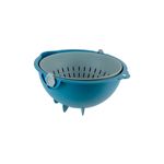 Colador 27x25x13.5 cm gris/azul Ultimate, vista superior del colador interno gris dentro del bowl azul
