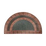 Alfombra decorativa media luna 40 x 70 cm Home Living, vista frontal con diseño geométrico griego en color terracota