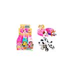 Mini mascota perro con estuche para transporte Diamond Visions, variedad de peluches y transportadoras en su empaque
