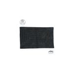 Alfombra para baño 20x30 pulgadas algodón gris Amera Sinsa, vista superior rectangular con relieve de bordes concéntricos