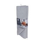 Tapete de secado para platos de microfibra 2 pzs Core Home, producto doblado en su empaque con etiqueta informativa