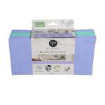 Set de toallas 15 piezas surt Core Home, empaque frontal con toallas moradas y verdes en la parte superior