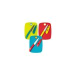 Tabla para picar con cuchillo surt Core Kitchen, tres juegos de tablas y cuchillos en colores amarillo, rojo y azul