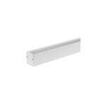 Perfil lineal recuado de sobreponer 1 m 35 mm blanco Blumenau, vista diagonal del riel metálico con canal interno