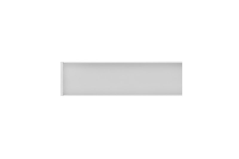 Perfil lineal recuado de sobreponer 1 m 35 mm blanco Blumenau, vista frontal del difusor opalino blanco