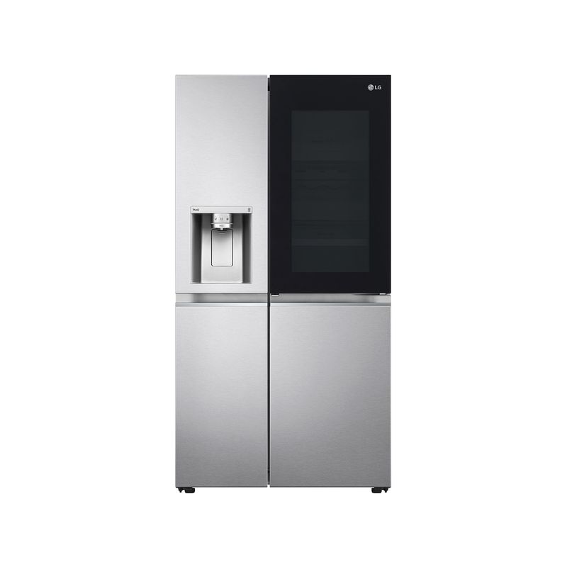 Refrigerador inverter Instaview con dispensador SBS Craft Ice 612L acero LG, vista frontal completa del equipo