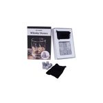 Juego de accesorios para bar 10 piezas 15.3 x 10.8 x 2.9 cm SINSA, piedras de whisky grises fuera de su caja y bolsa negra