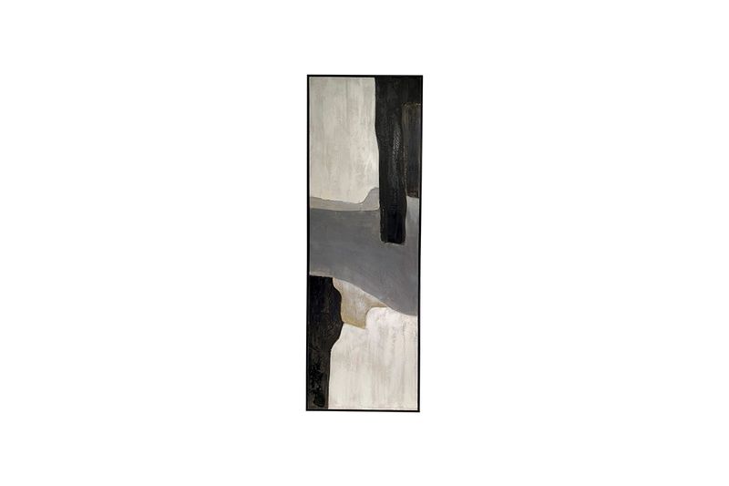 Cuadro decorativo con marco 152 x 52 x 4.5 cm Concepts, composición abstracta en tonos blanco, gris y negro