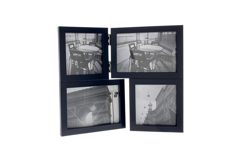 Portarretrato decorativo marco negro Concepts, set de cuatro marcos negros con fotografías en blanco y negro