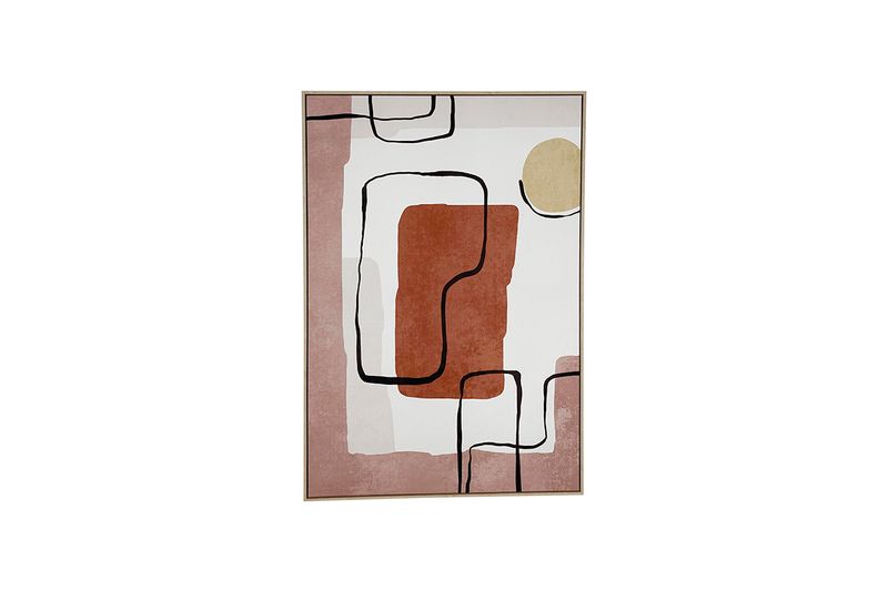 Cuadro decorativo con marco 120 x 80 cm Concepts, diseño abstracto con formas orgánicas en tonos terracota y beige