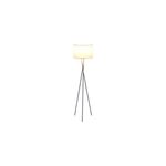 Lámpara de pedestal Asia de tela blanca Concepts, encendida mostrando la luz cálida a través de la pantalla