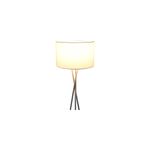 Lámpara de pedestal Asia de tela blanca Concepts, encendida con luz cálida y base de patas cruzadas