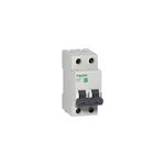 Automático Easy9 2P 16A 220V Square D, vista frontal del interruptor termomagnético blanco con dos palancas negras