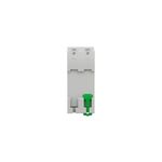 Automático Easy9 2P 25A 220V Square D, vista lateral del dispositivo con clip de fijación verde