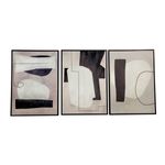 Cuadro decorativo Concepts de 50 x 3.5 x 70 cm, conjunto de tres piezas con arte abstracto en tonos beige, gris y negro