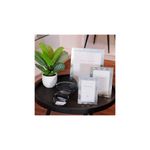 Figura decorativa 15 cm gris Concepts, ambientada sobre mesa negra junto a portarretratos y planta pequeña