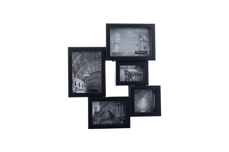 Portarretrato decorativo múltiple 3 piezas negro Concepts, set de tres marcos con fotografías en blanco y negro