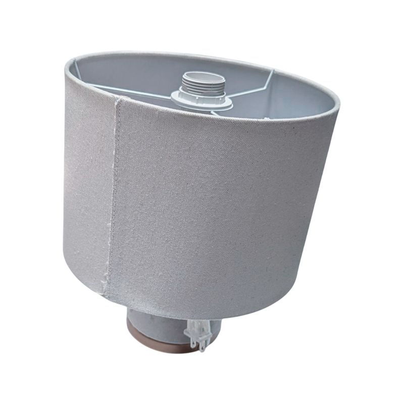 Lámpara de mesa cerámica Lucía beige/gris Concepts, vista superior e interior de la pantalla gris