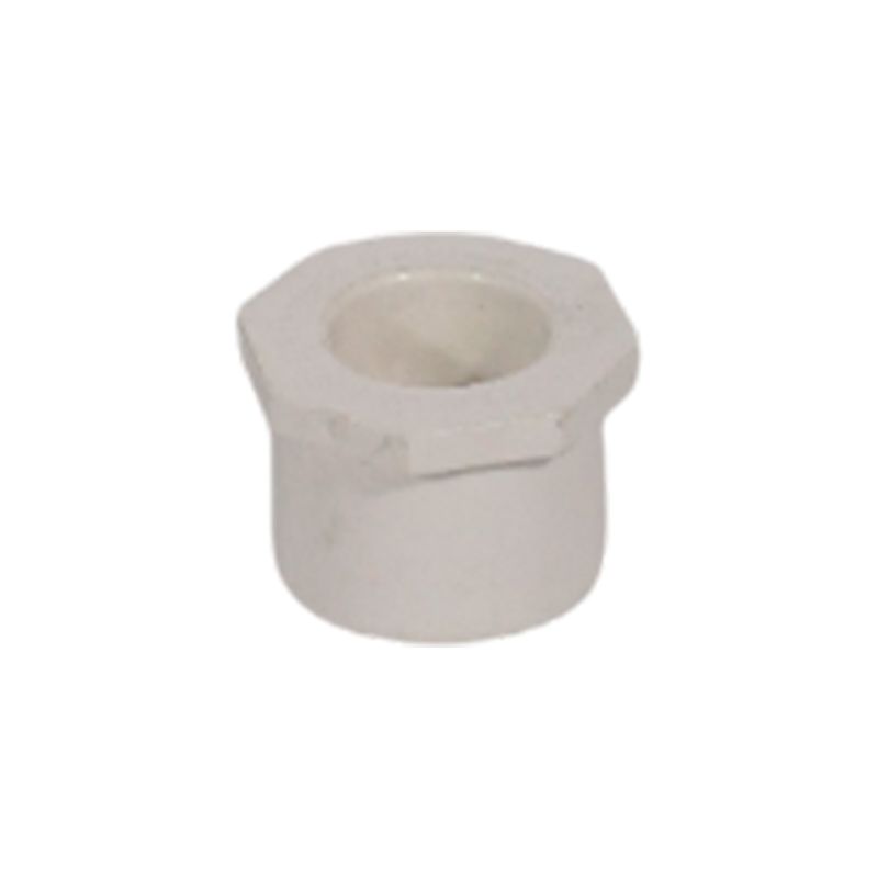 Reductor PVC liso agua potable 1-1/4" x 3/4 Pipsa, vista superior desde arriba que muestra la apertura del reductor