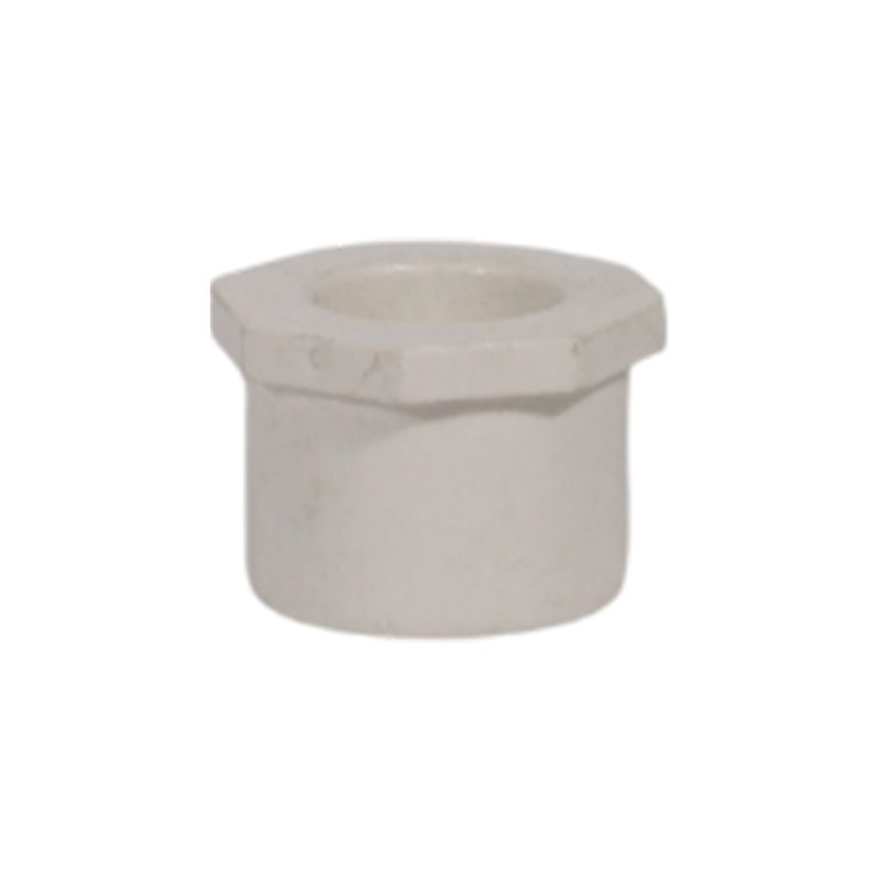 Reductor PVC liso agua potable 1-1/4" x 3/4 Pipsa, vista desde arriba destacando la tuerca hexagonal