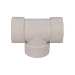 Tee PVC liso sanitario de 3 pulgadas PIPSA, vista frontal del accesorio en color blanco