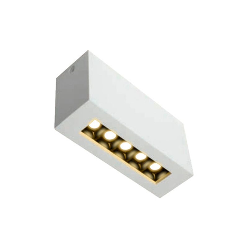 Luminaria de sobreponer LED Alnita I 8 W 3000K blanco/negro Tecnolite, vista en ángulo del modelo blanco encendido