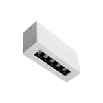 Luminaria de sobreponer LED Alnita I 8 W 3000K blanco/negro Tecnolite, vista diagonal en color blanco con focos negros