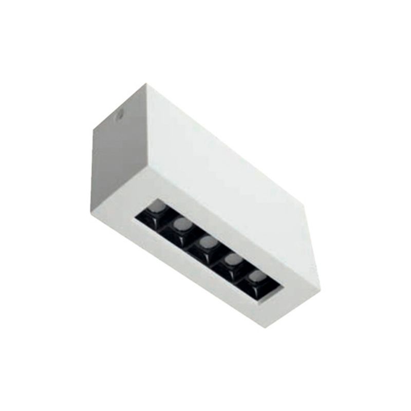 Luminaria de sobreponer LED Alnita I 8 W 3000K blanco/negro Tecnolite, vista diagonal en color blanco con focos negros