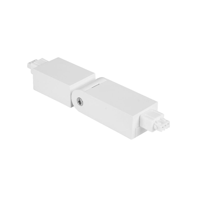 Conector flexible horizontal 90° para lineales LED Ultra Slim blanco Tecnolite, vista en perspectiva del dispositivo