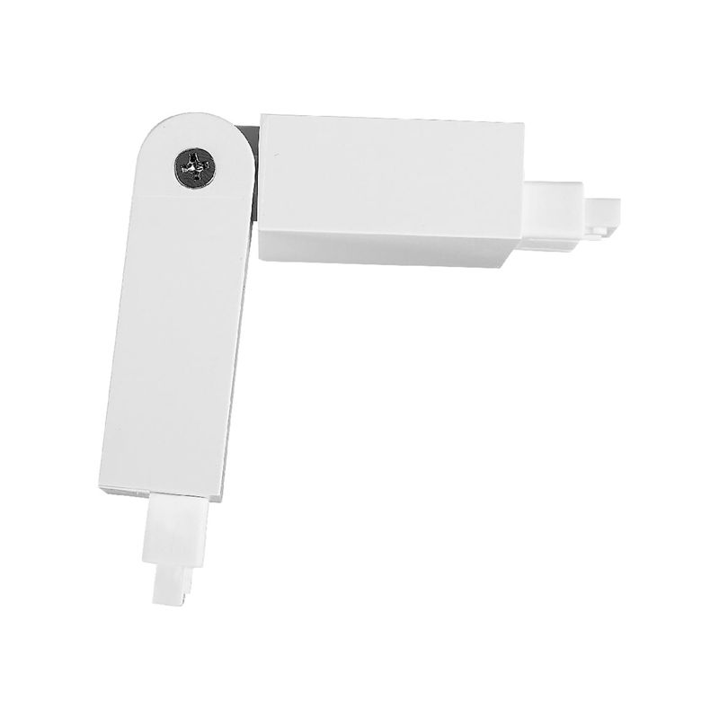 Conector flexible horizontal 90° para lineales LED Ultra Slim blanco Tecnolite, vista frontal del mecanismo de bisagra