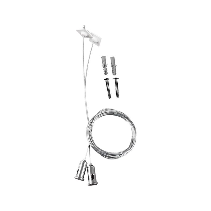 Accesorios para suspender 1 m para lineales LED ultra slim blanco Tecnolite, kit con cables, tornillos y tacos plásticos