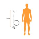 Accesorios para suspender 1 m para lineales LED Ultra Slim blanco Tecnolite, gráfico comparativo de tamaño con silueta humana