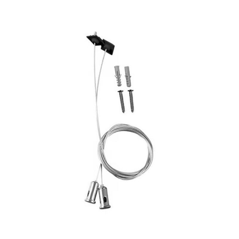 Accesorios para suspender 1 m para lineales LED ultra slim negro Tecnolite, kit con cables metálicos, tornillos y tacos