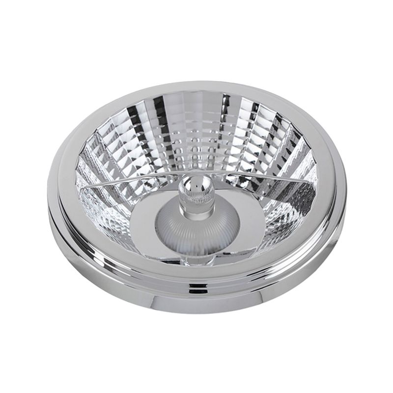 Bombilla LED Helium II 15 W 6500 K G53 1350 lm Tecnolite, vista superior del reflector con acabado cromado