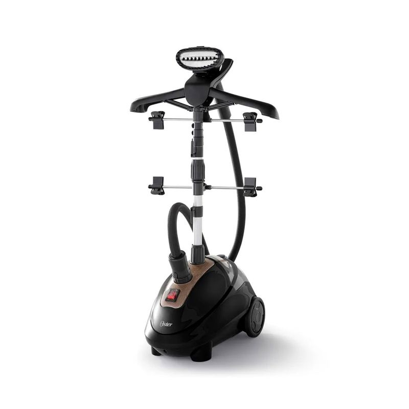 Vaporizador de pedestal vertical 1.5 L Oster, equipo completo en color negro con perchero y ruedas