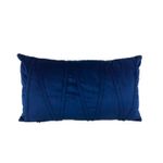 Cojín decorativo 30 x 5 x 50 cm azul Casa Bella, vista frontal con diseño de costuras diagonales en relieve