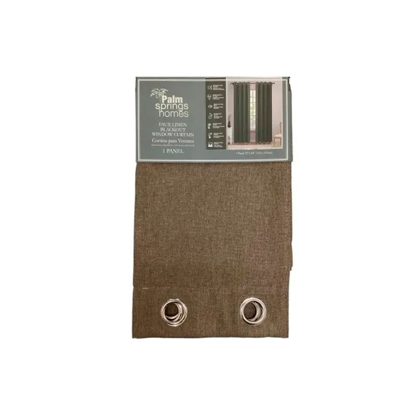 Cortina de sala blackout 52x84 pulgadas crema/gris Sinsa, empaque original con panel de tela doblado y ojales plateados