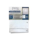 Cortina de baño 14 piezas 70x72 pulgadas blanco The Spa Collection, empaque con ganchos metálicos y tela acolchada
