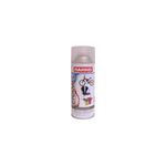 Spray Modelo de 11 onzas laca brillante intermedia, envase cilíndrico blanco con tapa rosa y etiquetas ilustrativas
