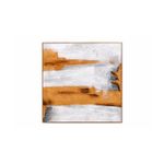 Cuadro decorativo 102 x 4.5 x 102 cm Concepts, arte abstracto con pinceladas blancas, grises y ocres sobre fondo blanco