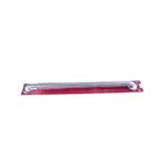 Barra seguridad baño acero inoxidable ACE de 91.5 cm, vista frontal dentro de su empaque con base roja