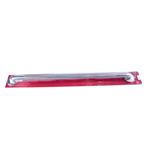 Barra seguridad baño acero inoxidable ACE de 91.5 cm, vista frontal del producto en su empaque plástico rojo